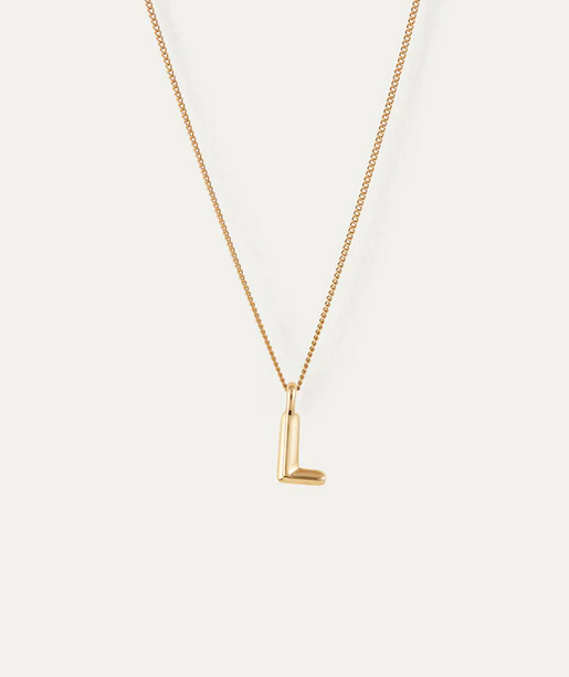 Jenny Bird Small Gold Monogram L Necklace