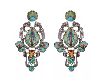 Ayala Bar Green Clover Blooms Aglaia Earrings
