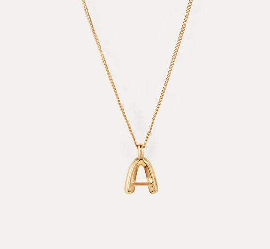 Jenny Bird Small Gold Monogram A Necklace