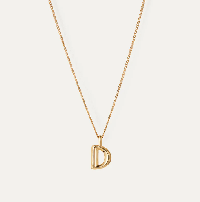 Jenny Bird Small Gold Monogram D Necklace