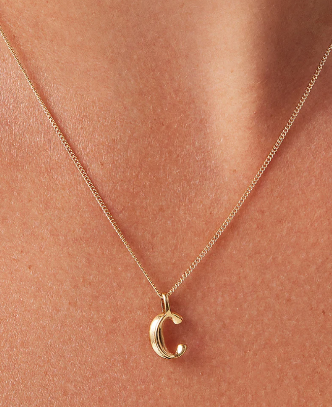 Jenny Bird Small Gold Monogram C Necklace