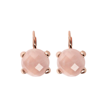 Bronzallure Rose Quartz Leverback Earrings