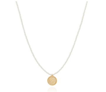 Anna Beck Gold Pearl Circle Necklace