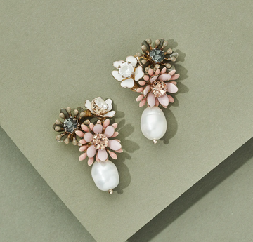 Olive and Piper Multi Colour Sakura Drop Earrings