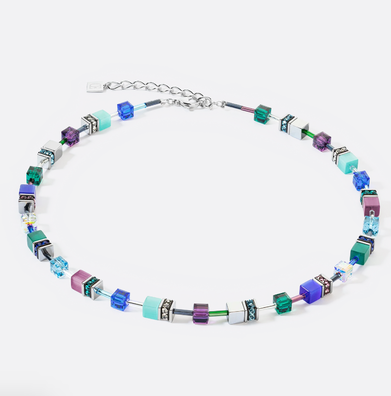 Coeur De Lion GeoCUBE Iconic Turquoise Lilac Necklace