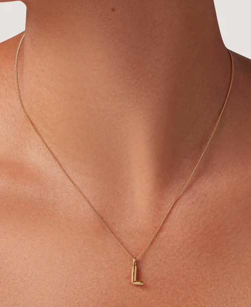 Jenny Bird Small Gold Monogram L Necklace