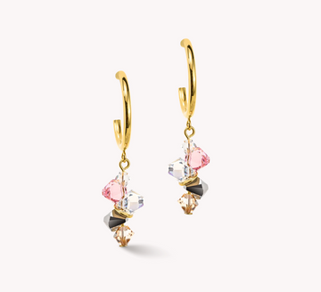Coeur De Lion Gold-Light Rose Dancing Crystals Earrings