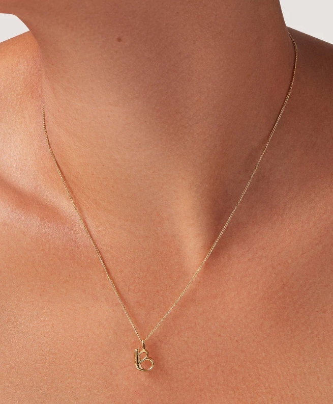 Jenny Bird Small Gold Monogram B Necklace