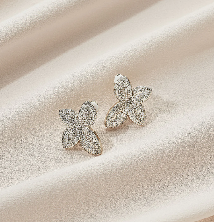 Olive and Piper Gold Primrose Clip-On Studs