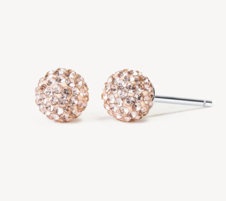 Hillberg And Berk Mini Rose Sparkle Ball Studs