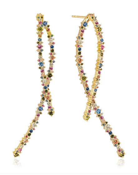 Sif Jakobs Gold Multi Colour 'Livingo Lungo' Earrings