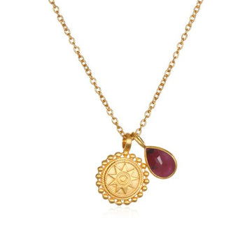 Satya Gold Ruby July Mandala Necklace