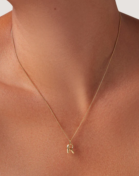 Jenny Bird Small Gold Monogram R Necklace