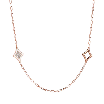 Bronzallure Stationed Etoile Necklace with White Enamel