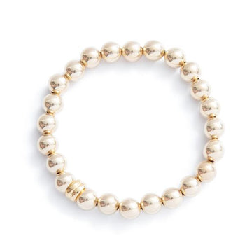 Beblue Silver Gold Plated 8mm Ball Stretch Bracelet