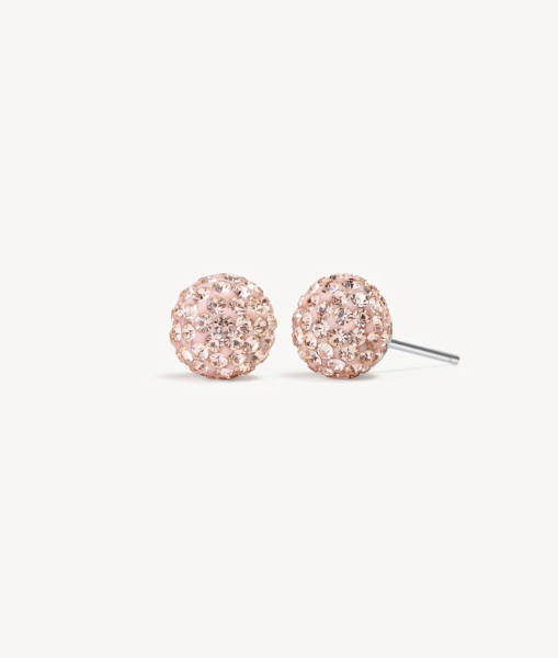 Hillberg And Berk Small Rose Sparkle Studs