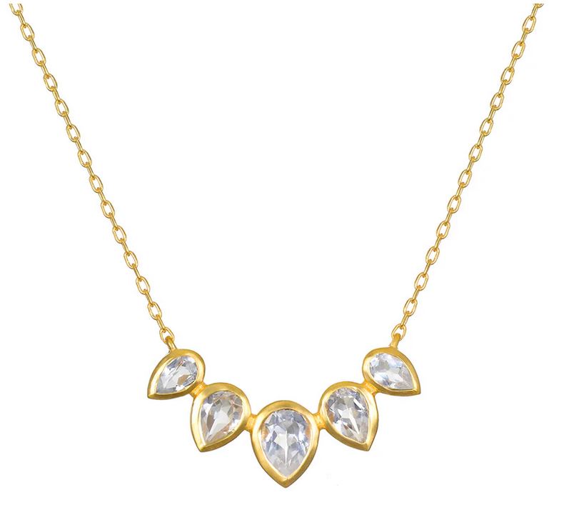 Satya Commence With Clarity White Topaz Petal Necklace