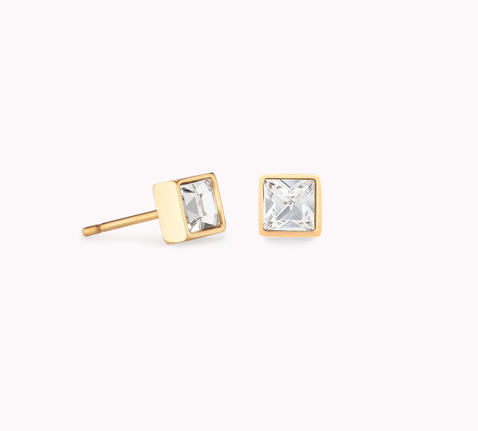 Coeur De Lion Gold Crystal Stud Earrings