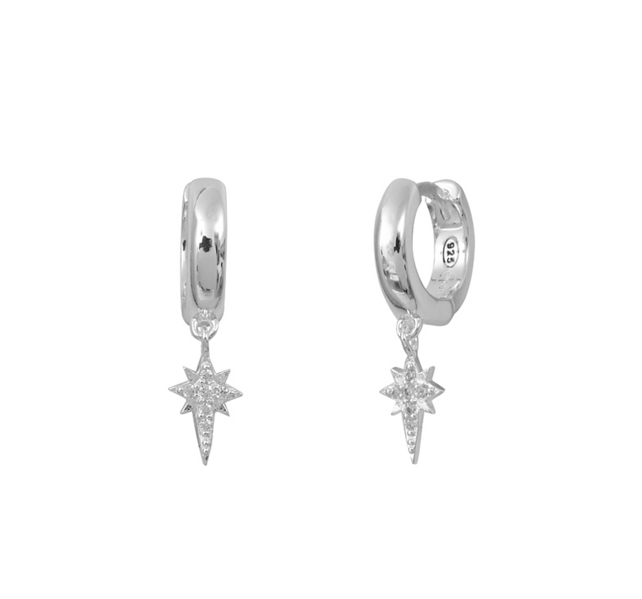 Marseille Sterling Silver Dangle Huggies