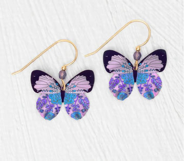 Holly Yashi Radiant Purple Blooming Butterfly Earrings