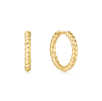 Ania Haie Gold Medium Textured Huggies