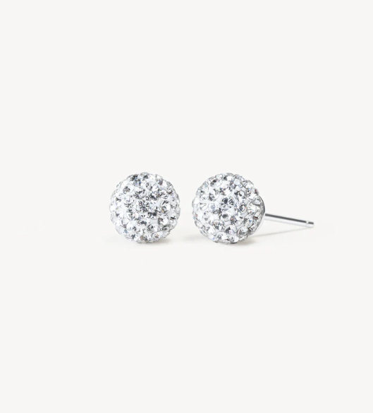 Hillberg And Berk White Small Sparkle Stud Earrings