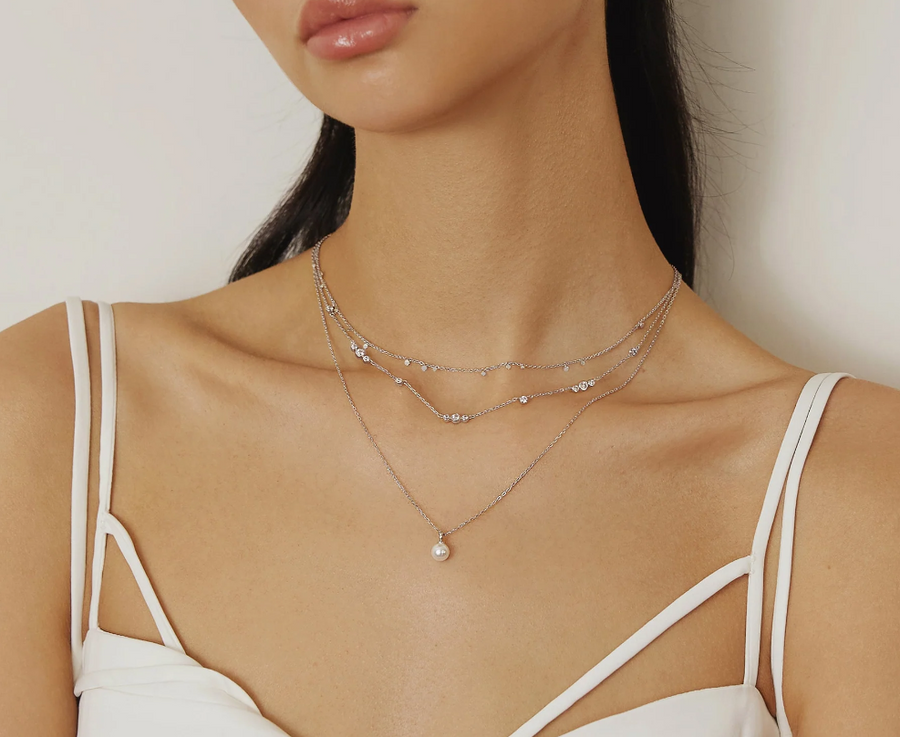 Ania Haie Silver Mini Disc Drop Stacking Necklace