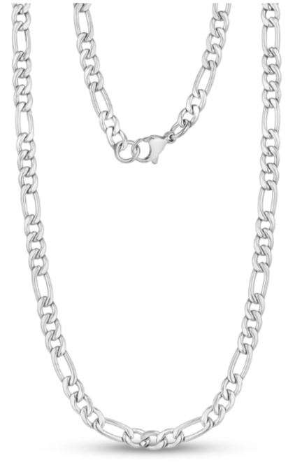 A.R.Z Steel 5mm Figaro Link Chain 24 Inches