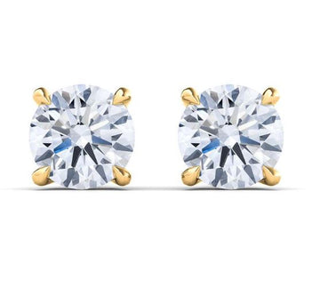 The Vault 10k Yellow Gold 0.50ctw Lab Diamond Four Claw Stud Earrings