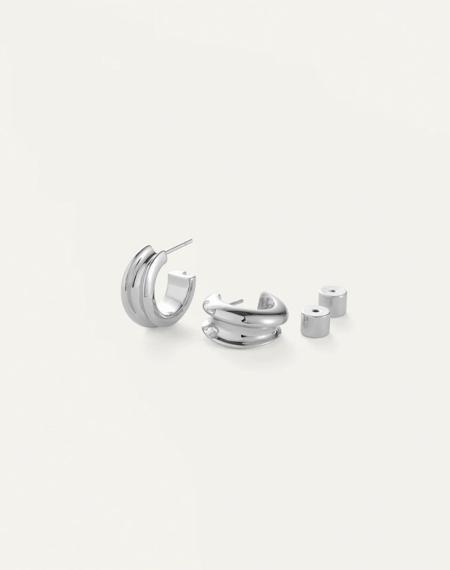 Jenny Bird Silver Mini Lennon Hoop Earrings