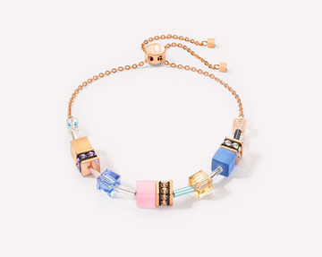 Coeur De Lion Blue and Pink GeoCube Slider Bracelet