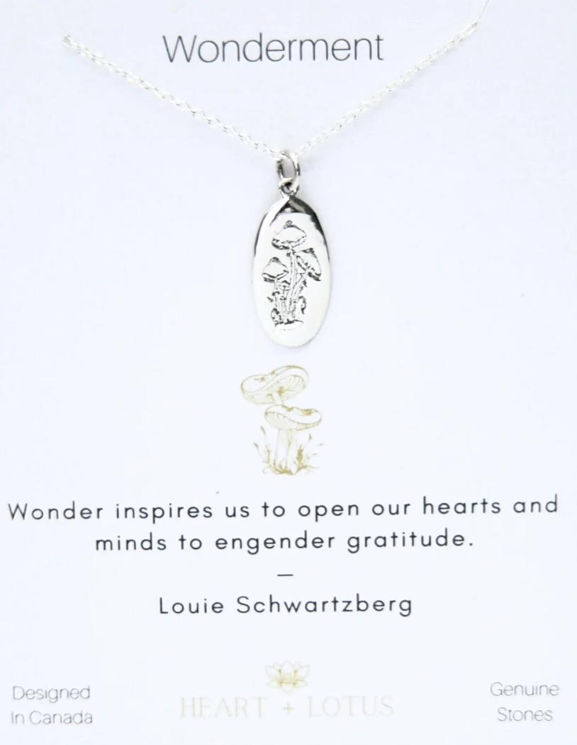 Heart And Lotus Silver Oval Wonderment Necklace