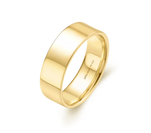 Ania Haie Gold 6mm Smooth Band Size 7.5