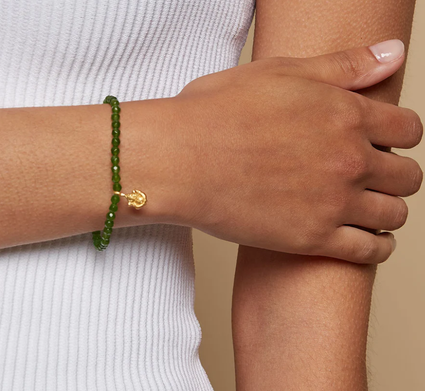 Satya Ganesha Taiwan Jade Stretch Bracelet