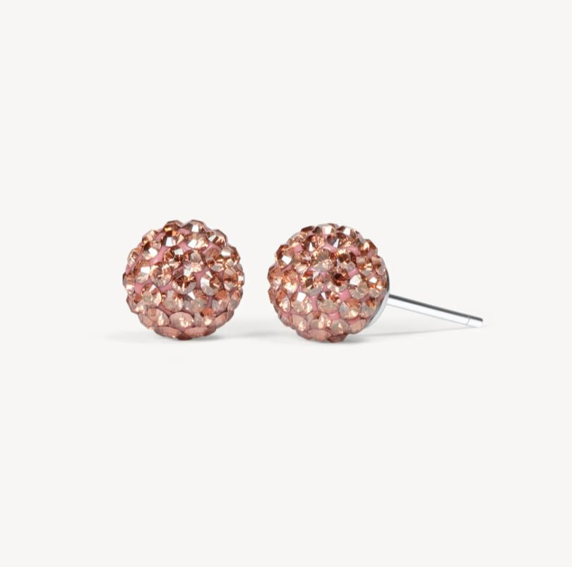 Hillberg and Berk Silver Small Desert Rose Sparkle Ball Studs
