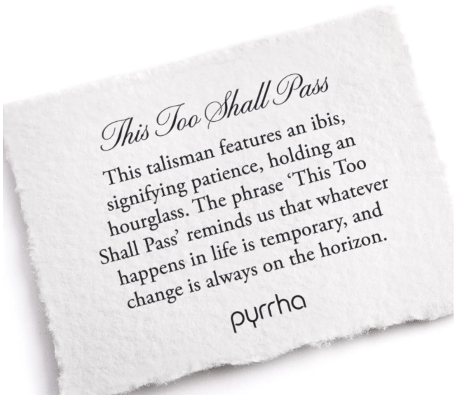 Pyrrha Sterling Silver This Too Shall Pass 18