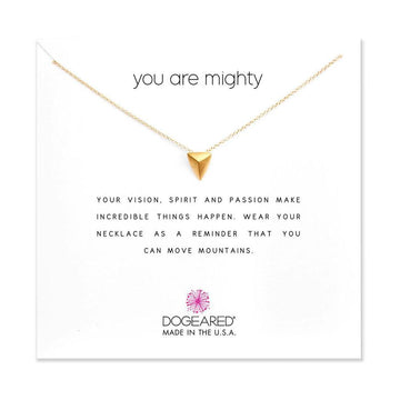 Dogeared Gold 'You Are Mighty' Pyramid Necklace