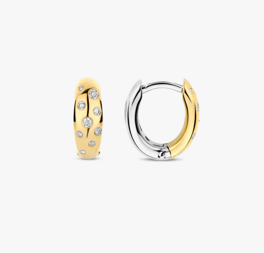 Ti Sento Two Tone CZ Stardust Huggies