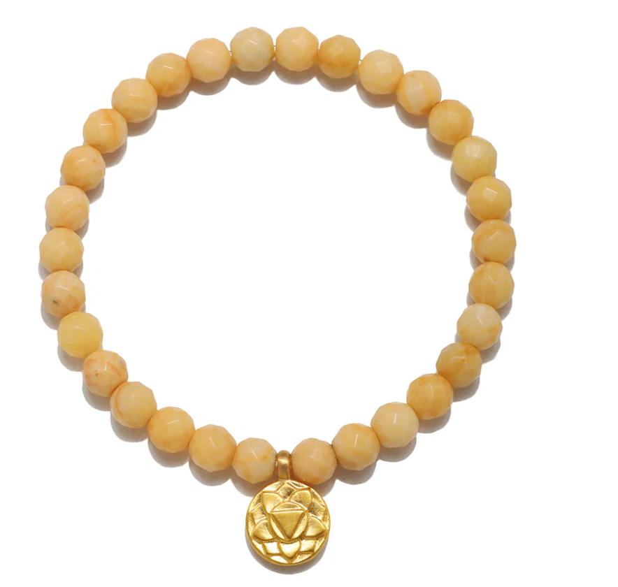 Satya Yellow Jade Solar Plexus Chakra Stretch Bracelet