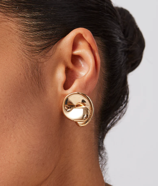 Jenny Bird Gold Rio Button Earrings