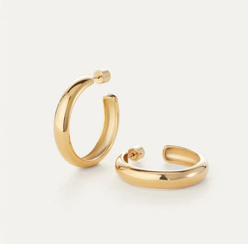 Jenny Bird Gold Large Staple Hoops