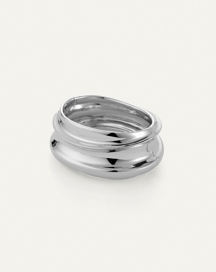 Jenny Bird Silver Mega Lennon Bangle Size Large