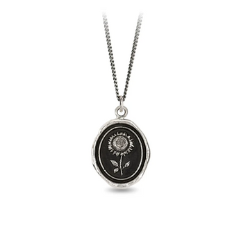 Pyrrha Silver Sunflower 18 inch Necklace