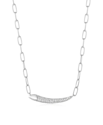 Ania Haie Silver Pave Bar Necklace