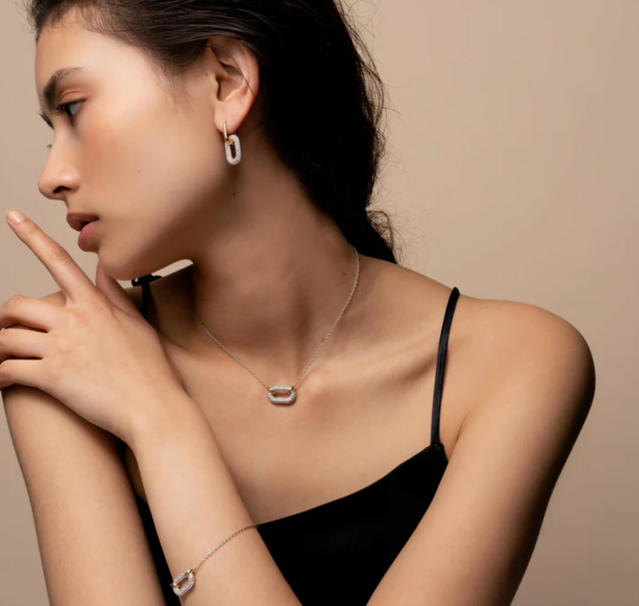 Ti Sento Pavé Charm Necklace