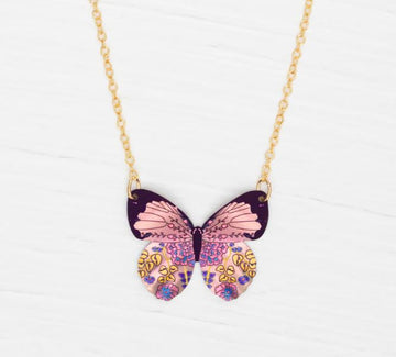 Holly Yashi Pink Blooming Butterfly Necklace