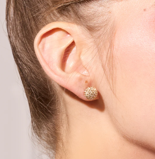 Hillberg And Berk Medium White Sparkle Studs
