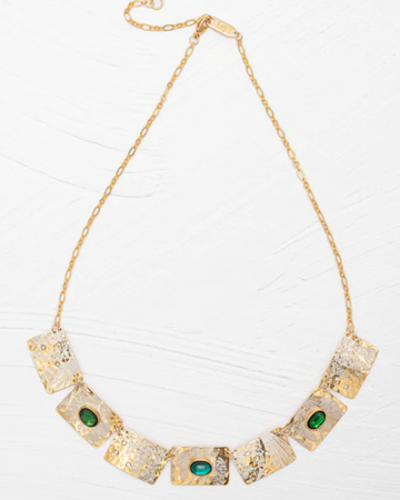 Holly Yashi Emerald Gilded Petra Necklace