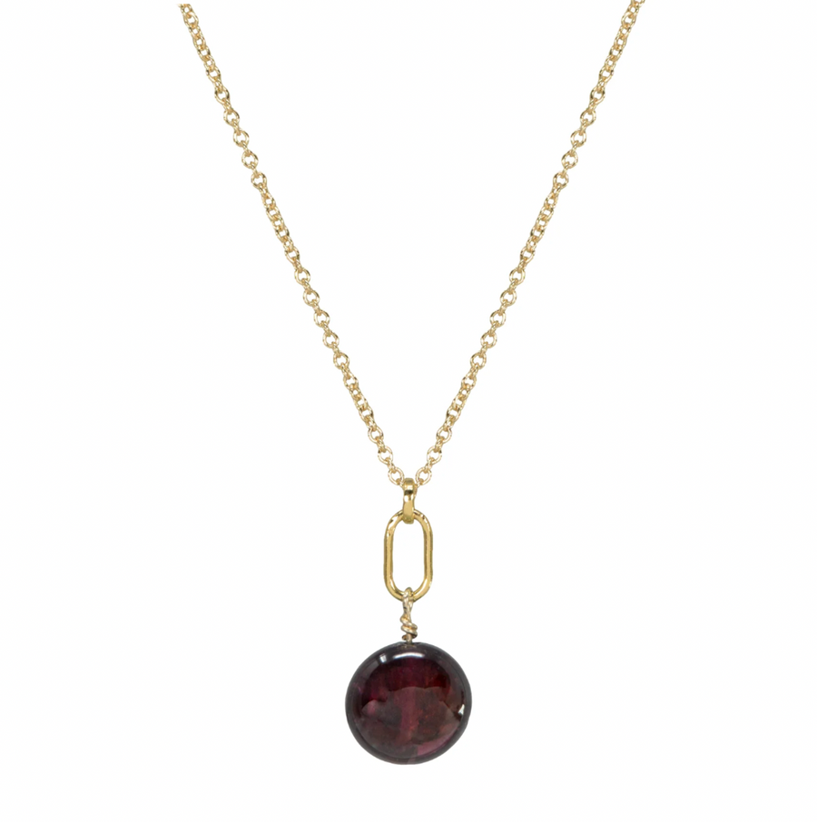 Dogeared Gold January Birthstone Garnet Necklace