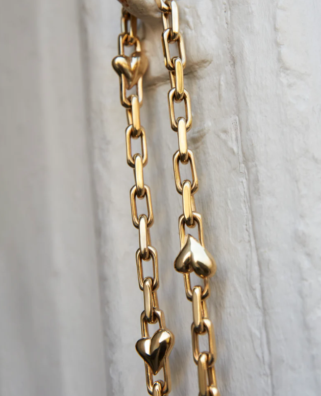 Jenny Bird Gold Art Heart Chain Necklace